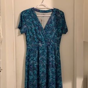Paisley printed blue LL Bean dress